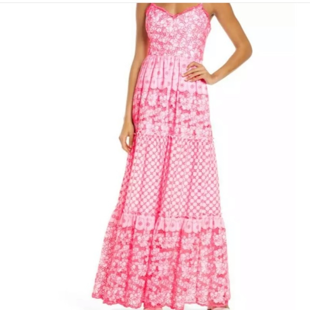 Lilly Pulitzer Kyla Maxi Dress Pink Garden Gate 10